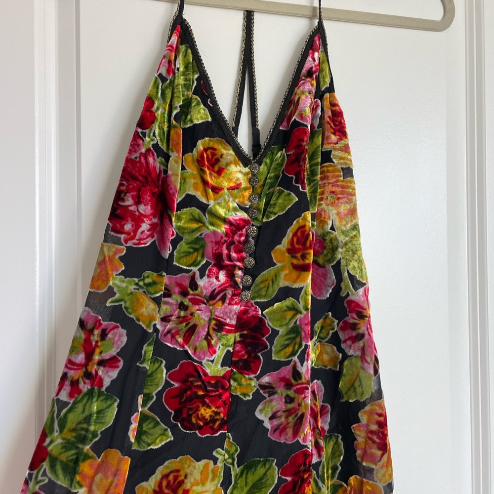Urban Floral Velvet Maxi Dress